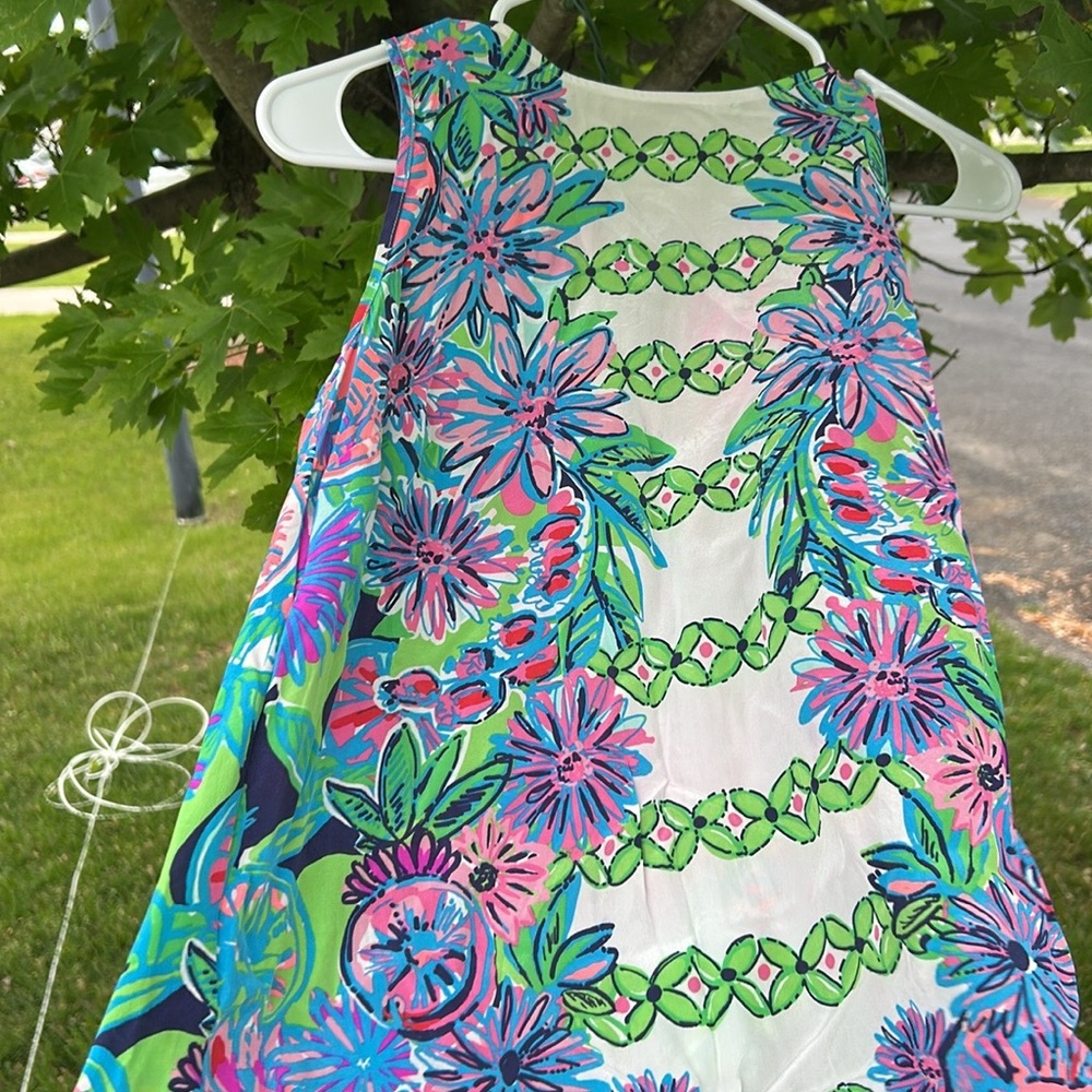 Lilly Pulitzer Tropical Print Dress in Blue and Pink